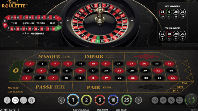 Игровой интерфейс French Roulette 3