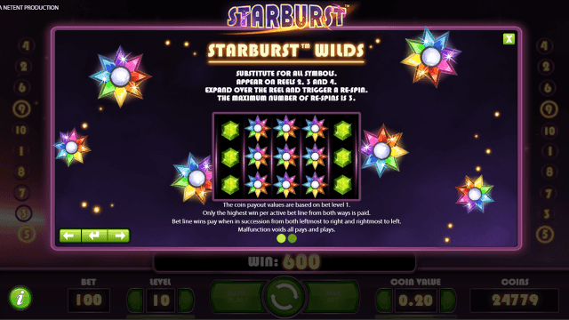 Бонусная игра Starburst 7