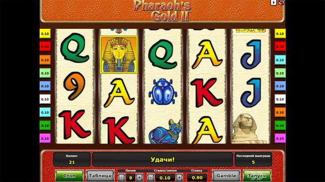 Игровой интерфейс Pharaoh's Gold II 8